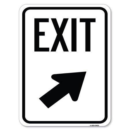 Signmission Exit Sign Exit W/ Right Arrow Heavy-Gauge Alum Rust Proof Parking Sign, 18" H, 24" L, A-1824-24031 A-1824-24031